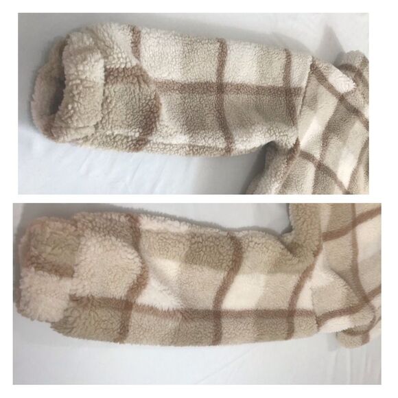 Michael Stars Sherpa Jacket Rose Plaid Teddy Jacket Size Large - Picture 8 of 16